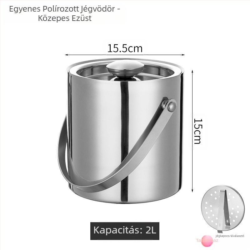 Rozsdamentes acél jégvödör jégvödör hordozható sörösvödör bár KTV sör pezsgő szigetelés jégvödör rozsdamentes acél vödör