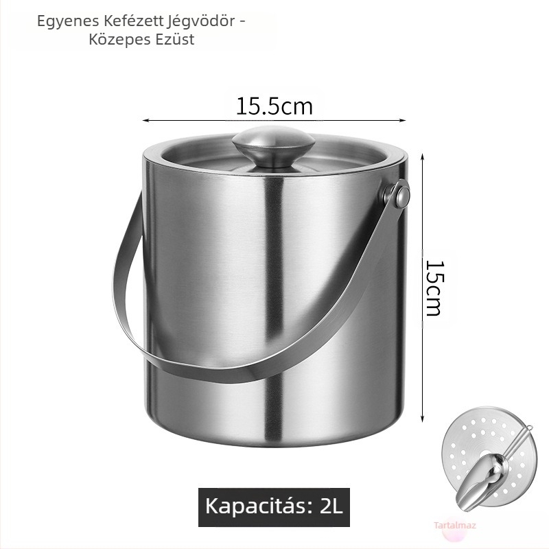 Rozsdamentes acél jégvödör jégvödör hordozható sörösvödör bár KTV sör pezsgő szigetelés jégvödör rozsdamentes acél vödör