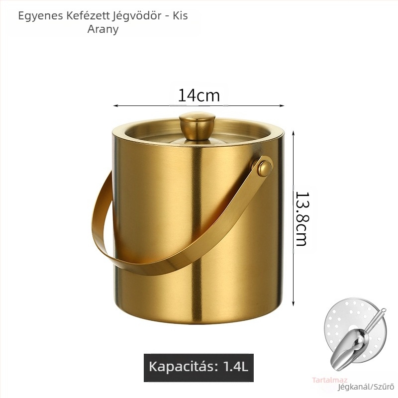 Rozsdamentes acél jégvödör jégvödör hordozható sörösvödör bár KTV sör pezsgő szigetelés jégvödör rozsdamentes acél vödör