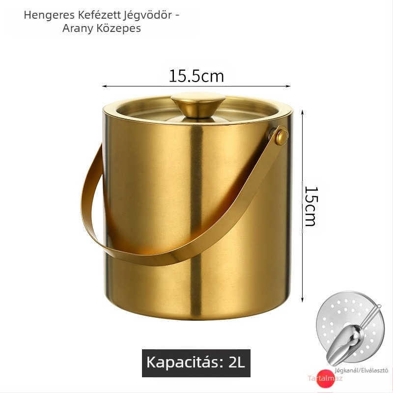 Rozsdamentes acél jégvödör jégvödör hordozható sörösvödör bár KTV sör pezsgő szigetelés jégvödör rozsdamentes acél vödör