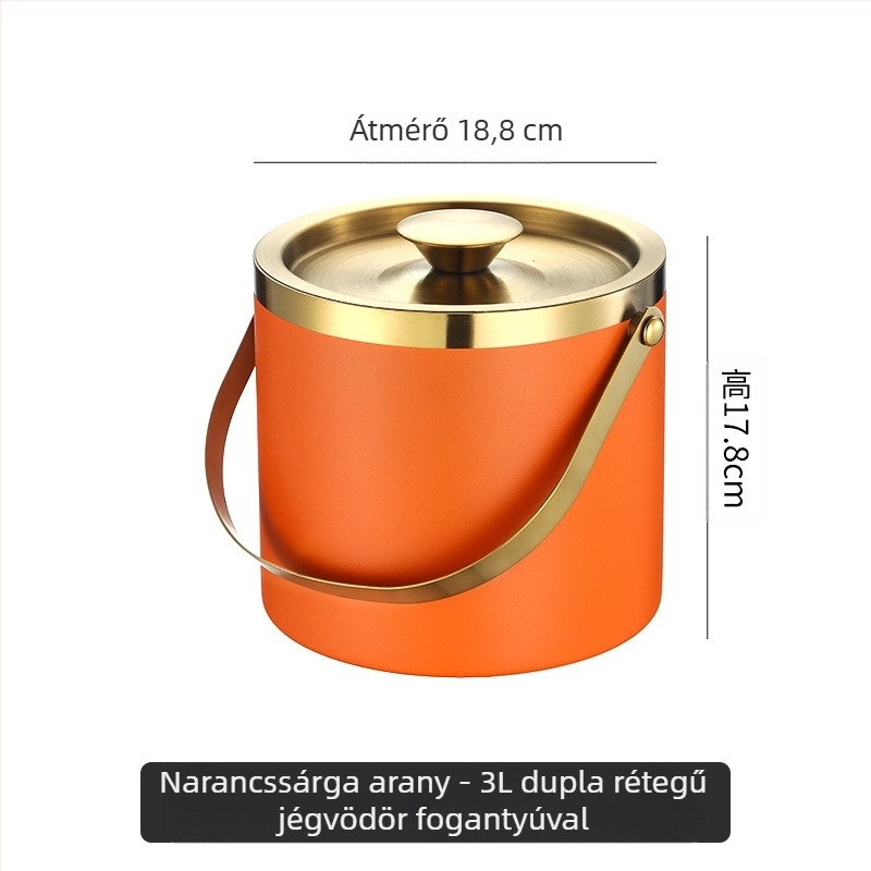 Rozsdamentes acél jégvödör jégvödör hordozható sörösvödör bár KTV sör pezsgő szigetelés jégvödör rozsdamentes acél vödör