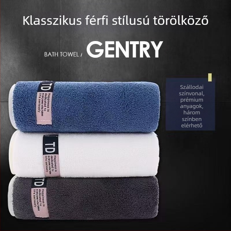 Üzleti férfi felnőtt törölköző, szennyeződés- és hajálló korallpolár szuper nedvszívó, úriember stílusú szövetcímkés nagyméretű kéztörlő