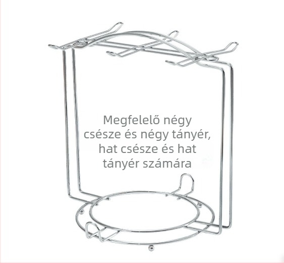 Kávéscsésze készlet tároló állvány Kávéscsésze polc 6 csészés és 6 tányéros polc