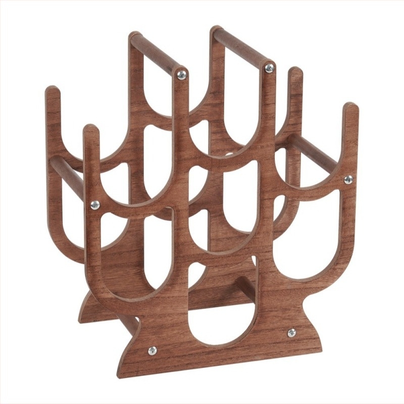 Új, 7 lyukú vörösbortartó, ferde, többrétegű háztartási fa bár-étterem függőleges dísztárgyak tároló bortartó