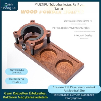 Kávéportartó tömörfa töltőanyagtartó 51-58mm univerzális porpárna eszpresszó kávéfőző tartó készülék portartó