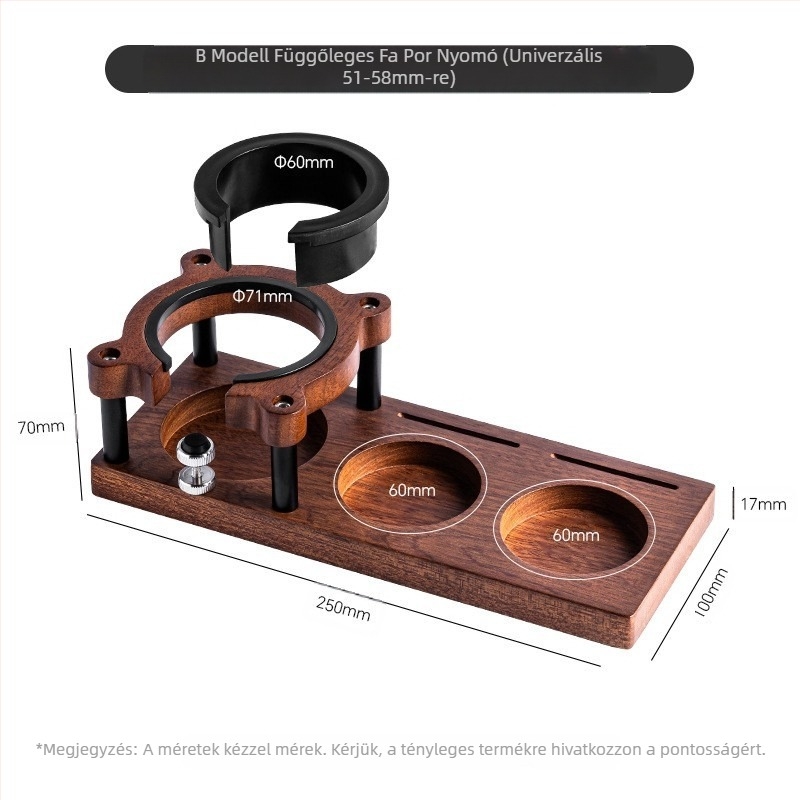 Kávéportartó tömörfa töltőanyagtartó 51-58mm univerzális porpárna eszpresszó kávéfőző tartó készülék portartó