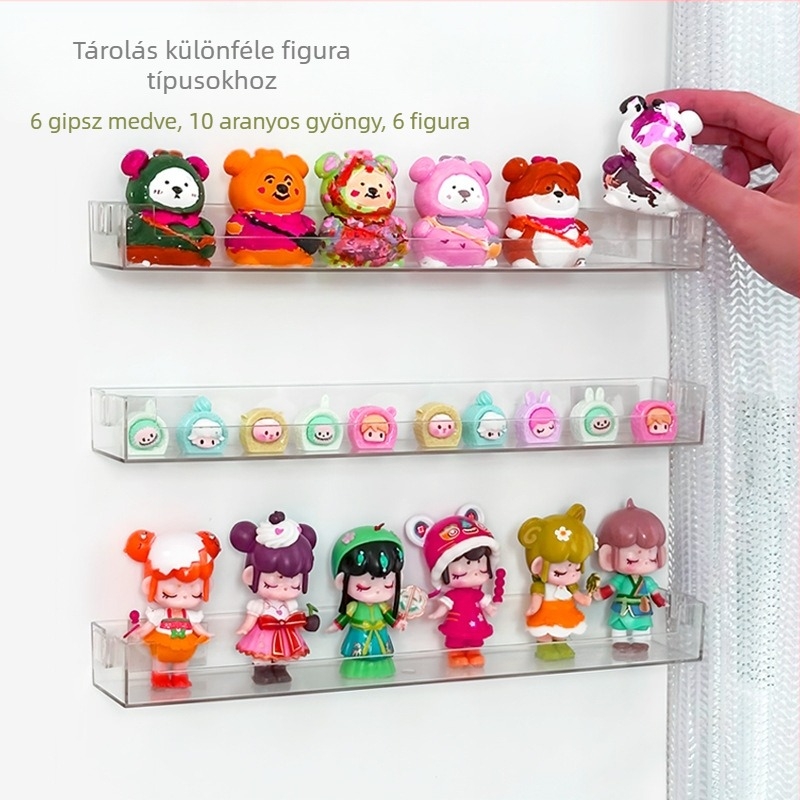 Vakdoboz, tárolódoboz, Lego Bubble Mart, átlátszó akril, fali polc, fali állvány, kis dísztárgyak, nagy keret