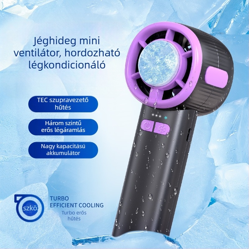 2025 új, 100 sebességes, nagysebességű digitális kijelzős jéghűtő félvezető ventilátor USB hordozható kézi kis ventilátor