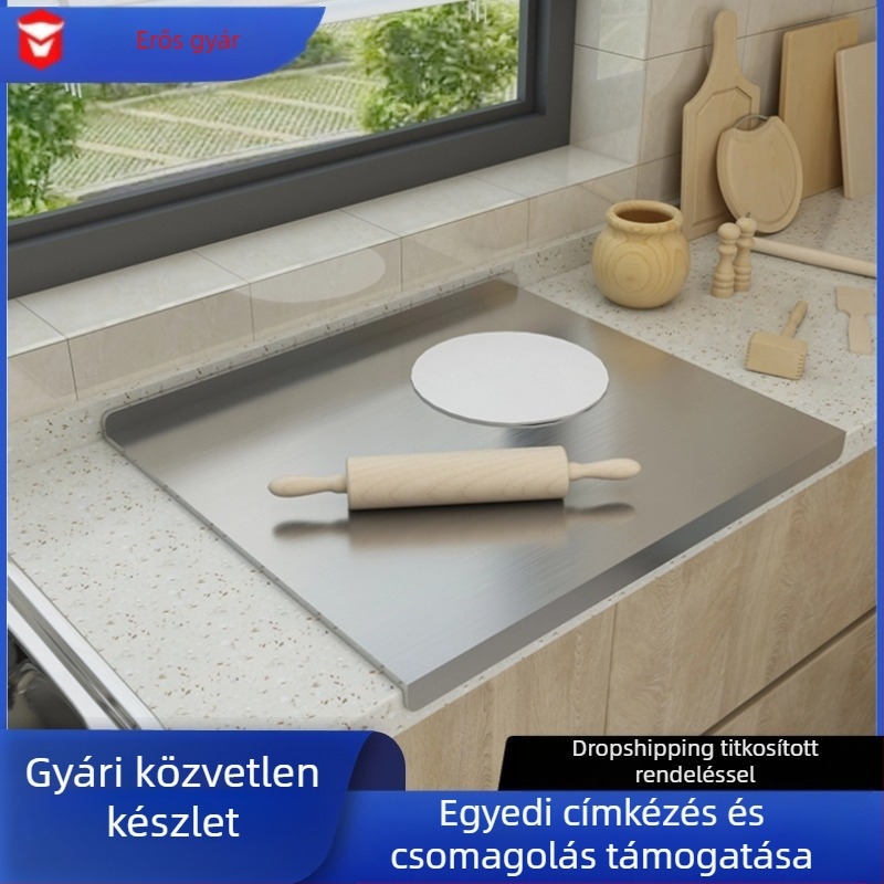 Rozsdamentes acél vastagított kétoldalas vágódeszka háztartási vágódeszka tészta sodráshoz dagasztópanel gyümölcsvágás konyhai kellékek hajhoz