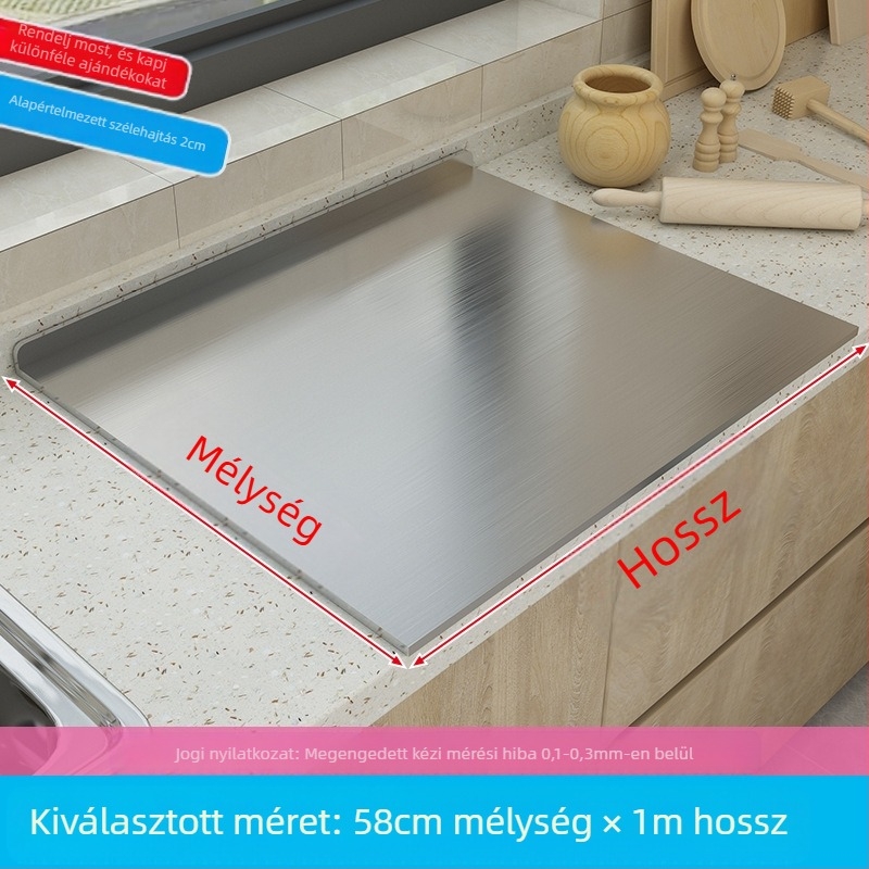 Rozsdamentes acél vastagított kétoldalas vágódeszka háztartási vágódeszka tészta sodráshoz dagasztópanel gyümölcsvágás konyhai kellékek hajhoz