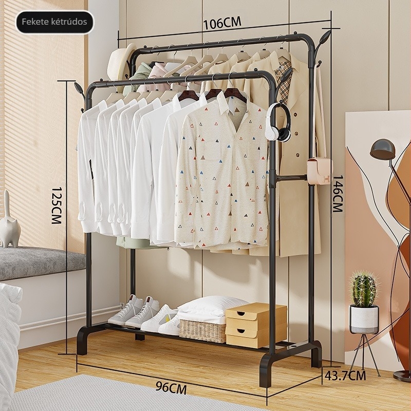 Egyszerű tárolós kabáttartó állvány emelet hálószoba nappali egyszerű ruhatartó függőleges erkély szárítóállvány nagykereskedelem