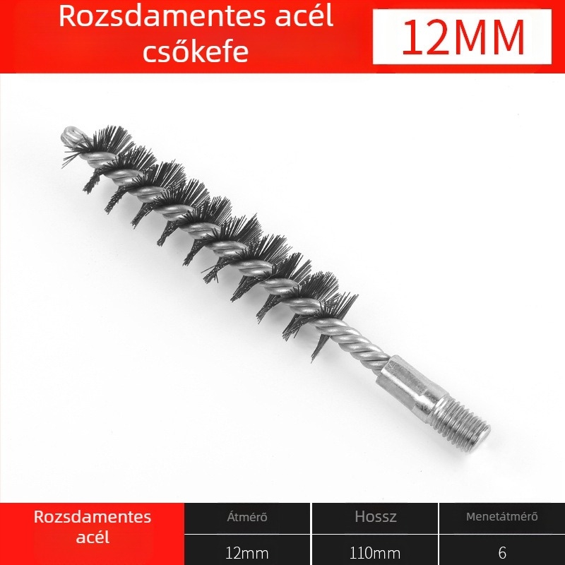 Elektromos csőkefe drótkefefej csőbelső furat tisztítás rozsdátlanítás sorjátlanítás rozsdamentes acél ipari tisztítókefe