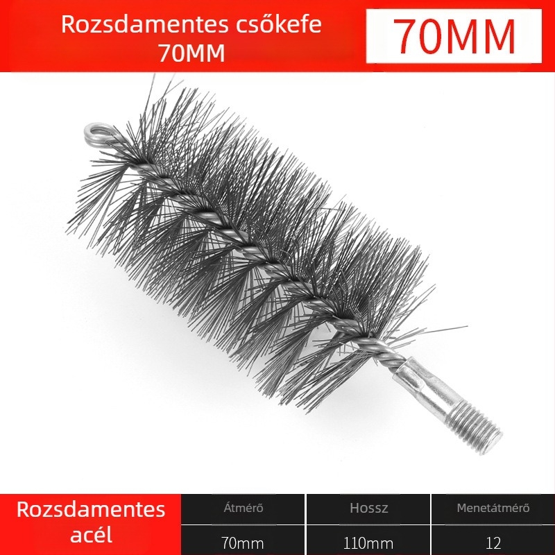 Elektromos csőkefe drótkefefej csőbelső furat tisztítás rozsdátlanítás sorjátlanítás rozsdamentes acél ipari tisztítókefe