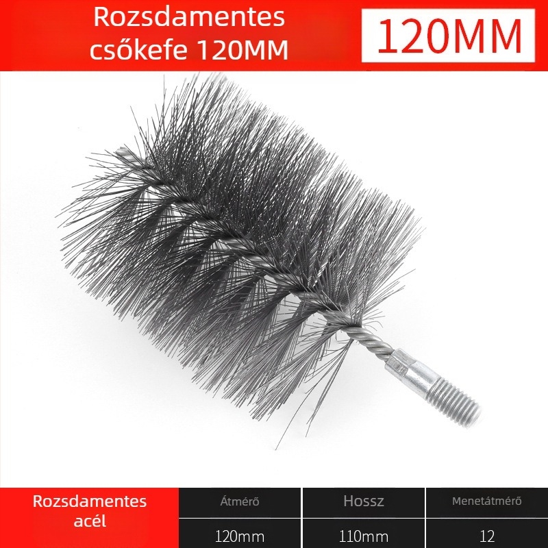 Elektromos csőkefe drótkefefej csőbelső furat tisztítás rozsdátlanítás sorjátlanítás rozsdamentes acél ipari tisztítókefe