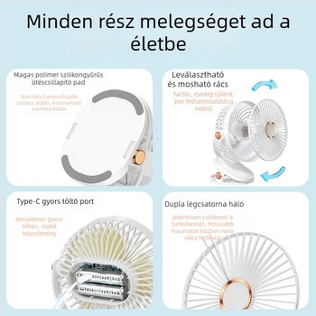 2024 Robbanások USB kis ventilátor töltés irodai asztali diákkollégium ágyfej nagy szél klip mini ventilátor