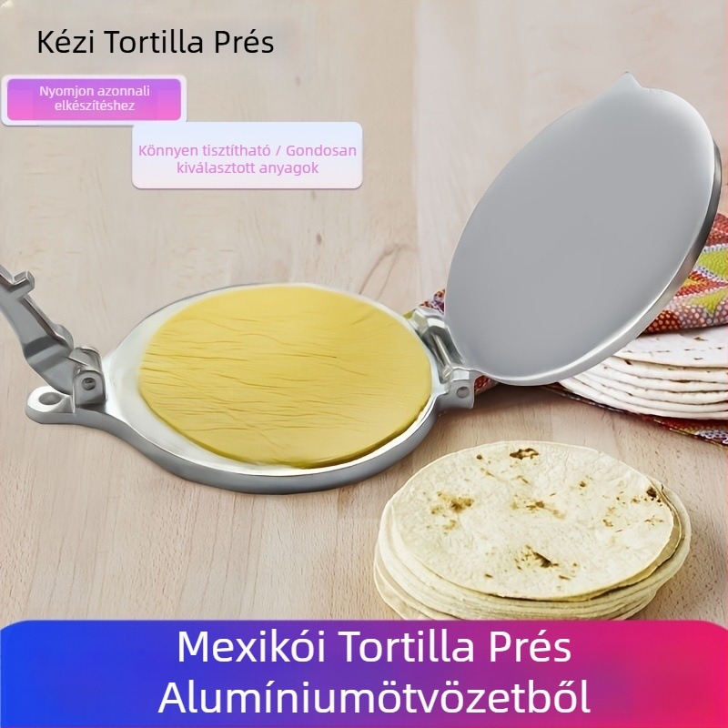 Gombócbőrprés Alumíniumötvözetből készült kézzel préselt mexikói tésztaprés Kézi kukoricatészta formázó gép Tortaprés