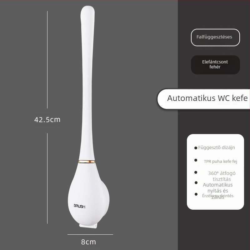 WC-kefe, nincs holtszög, alján WC-vel, falra akasztható kefe, WC-lyukakkal szabadon falra akasztható szilikon tisztítókefe