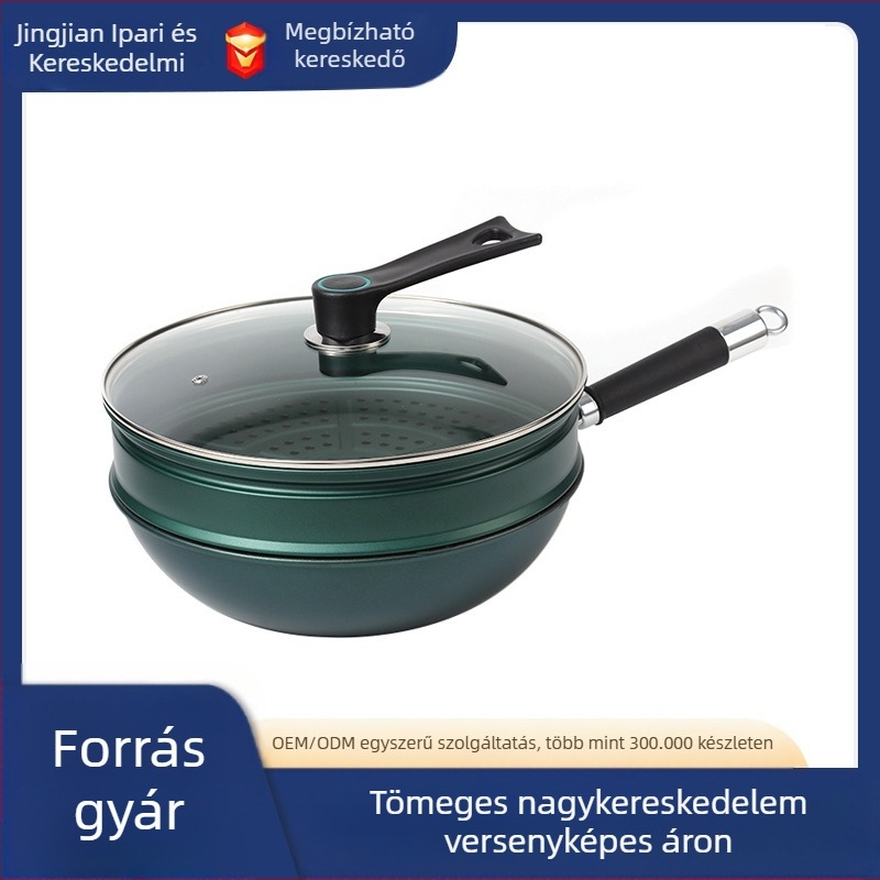 Gyári közvetlen értékesítés háztartási maifan kőgőzölő wok háztartási lapos tapadásmentes serpenyő tűzhely univerzális csúszásmentes fogantyú nagykereskedelem