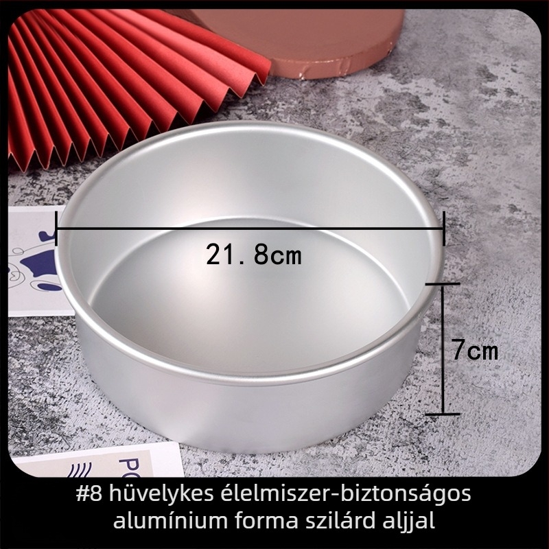 Sütőforma 8 hüvelykes alumíniumötvözetből készült kerek, tömör aljú tortaforma ősi korai sajttorta vízfürdős háztartási