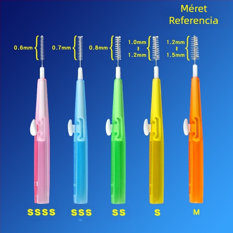 Európai és amerikai határokon átnyúló fogköztisztító kefék, 60 darabos húzós-nyomós fogköztisztító kefék, fogszabályozó fogkefe, koreai rozsdamentes acél puha sörtéjű fogköztisztító kefék