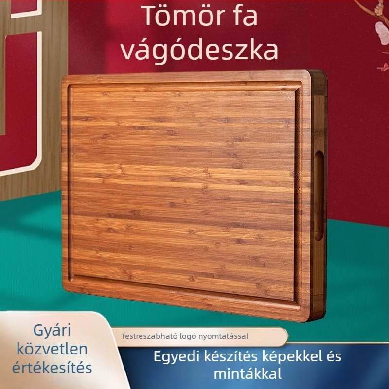 Gyártó Nagykereskedelmi Tömörfa vágódeszka Bambusz vágódeszka Bambusz fa vágódeszka Konyhai Háztartási Kétoldalas Fa vágódeszka Mosogatóval