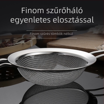 304-es rozsdamentes acél szűrő, egyfülű, kétsoros, nagy szűrőedény, lisztszűrő, szójatejszűrő, konyhai olajmaradék-olajrács