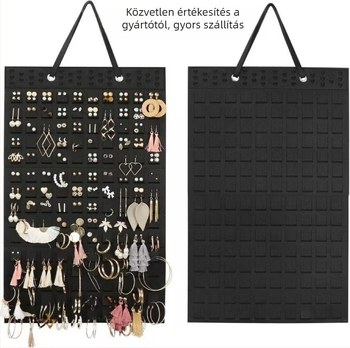 Filc akasztós táska fülbevaló tároló akasztós táska falra akasztható ékszer akasztós táska fülbevalók nyaklánc gyűrű tároló