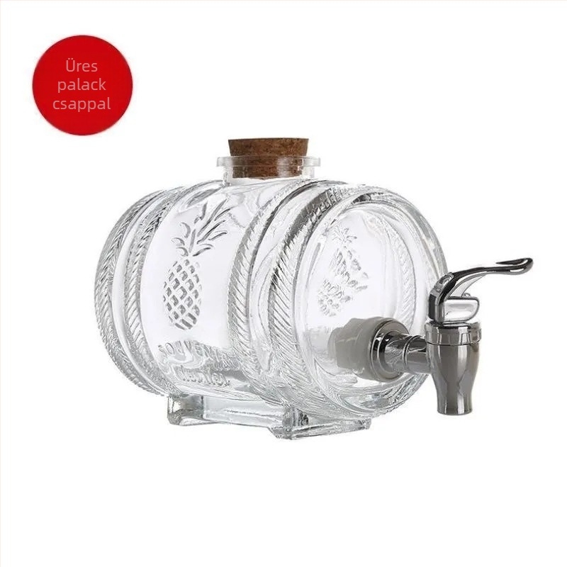 Új, lezárt 2 kg-os buborékos palack háztartási borosüveg csapteleppel, borosüveg, borosüveg, gyógyhatású borosüveg, kedvezményes áron