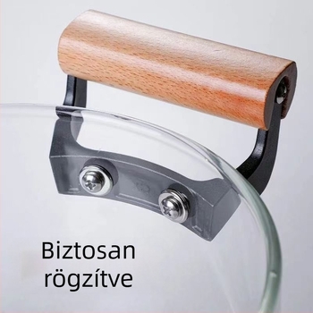 Üvegedény, magas boroszilikát üvegből készült levesesfazék, pörköltfazék, fa fogantyúval ellátott tejesfazék, fedővel, Temu Dropshipping dupla fülű nyílt lángú fazék