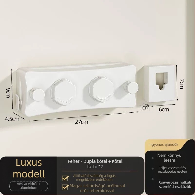 Láthatatlan ruhaszárító kötél beltéri, ütésmentes erkélyre, láthatatlan, visszahúzható ruhaszárító műtárgy fürdőszobai ruhaszárító állvány drótkötél