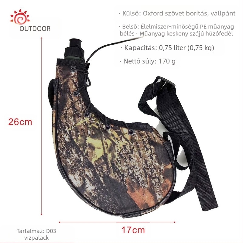 Kültéri sportok álcázó vízforraló derék vízforraló hátralógó hordozható sivatagi vízforraló katonai kiképzés taktikai kiképző vízforraló