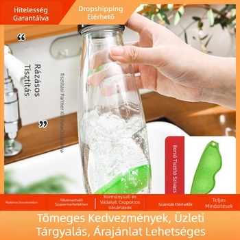 Japán SP borsótisztító üvegpalack palack varázslatos szivacstörlő aranyos szálcsiszolt babtisztító szivacs 3 darab