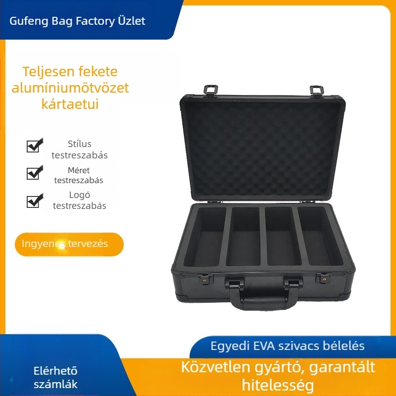 Hordozható, zárható kártyadoboz alumínium ötvözetből készült kártyadoboz Psa minősítő kártya csillagkártya tárolódoboz Bgs erős mágneses kártya tégladoboz