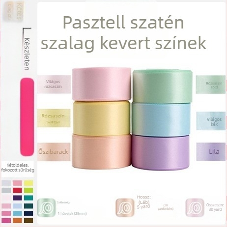 Határokon átnyúló öltöny kétoldalas vastag poliészter szalag csokor ajándékdoboz csomagoló szalag kézzel készített barkács hajdíszek Sade anyag