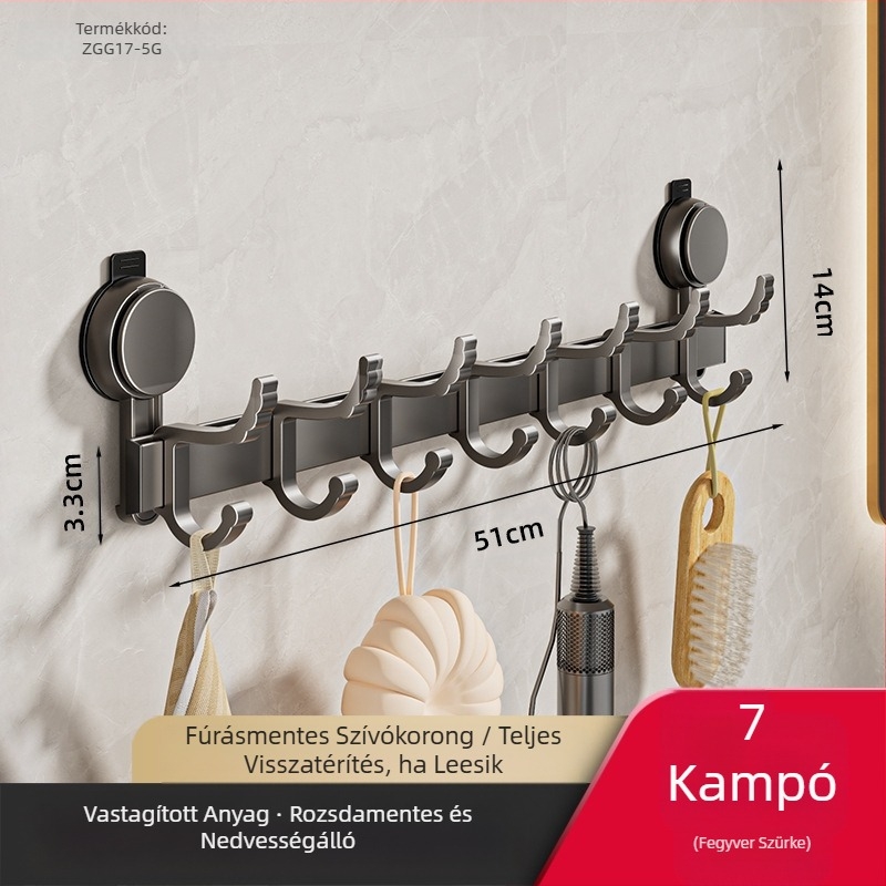 Tapadókorongos ruhaakasztó Sorakasztó WC-törölköző-akasztó Nem lyukasztó fürdőlepedő-tartó Ajtó Hátsó akasztó Fürdőszobai tárolóakasztó Bejárat