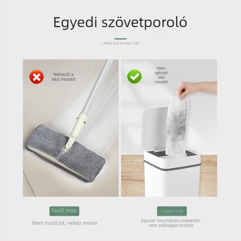 Alkalmi vastagított elektrosztatikus porfelmosó nedves törlőkendők eldobható mosás nélküli lusta felmosó rongy lapos háztartási tárgy