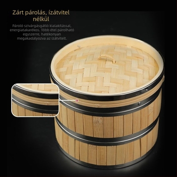 Új rozsdamentes acél szélű gőzölő, mélyített bambuszgőzölő, acélgyűrűvel megerősített gőzölő, szállodai kereskedelmi gőzölő, gyári közvetlen értékesítés