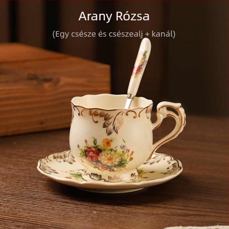 Európai stílusú kávéscsésze öltöny kis luxus háztartási délutáni teáscsésze udvar kiváló minőségű finom kerámia kávéscsésze és csészealj