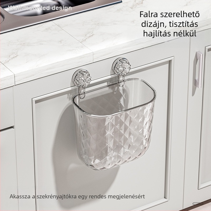Konyhai szemetes, falra szerelhető, WC, fürdőszoba, nappali, papírkosár, nagy kapacitású, felhajtható tetejű konyhai hulladéktároló vödör, összecsukható