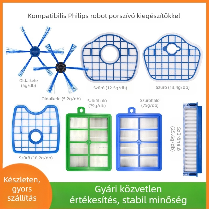 Philips seprőrobot tartozékokhoz alkalmas oldalsó kefeszűrő/FC8710/FC8810/FC8772