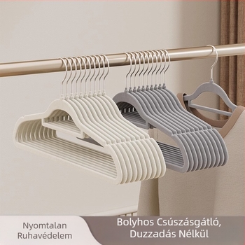 Pelyhesített ruhaakasztó, nem nyomot hagyó, csúszásmentes, háztartási ruhaakasztó tárolóállvány, szervező speciális ruhásszekrény-tároló ruhaállvány nagykereskedelem