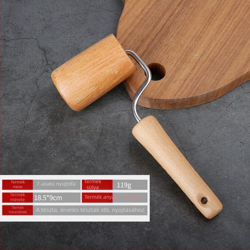 Tömörfa görgős sodrófa gombóc pálcika sütőeszközök fa sodrófa gombóc bőr háztartási konyhai eszközök