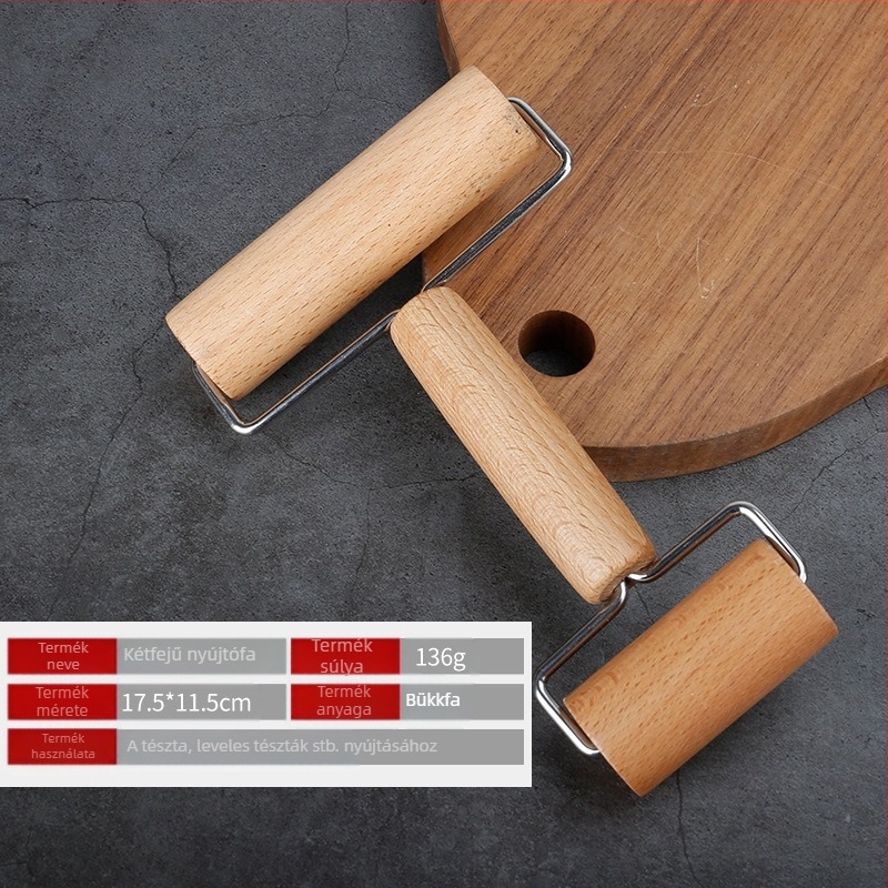 Tömörfa görgős sodrófa gombóc pálcika sütőeszközök fa sodrófa gombóc bőr háztartási konyhai eszközök