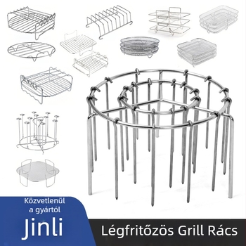 Kerek rozsdamentes acél légkeveréses fritőz kebabtartó konyhai függőleges barbecue grill gőzölő rács légkeveréses fritőz grill