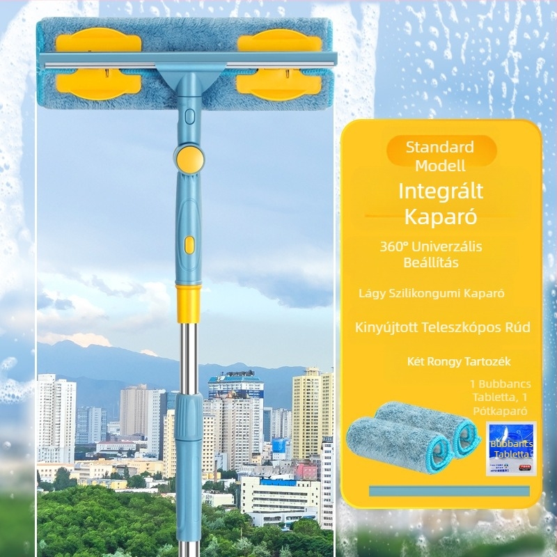 Háztartási üvegtörlő műtárgy ablaktörlés sokemeletes ablaktisztító kefe teleszkópos rúd felmosó tisztító eszköz