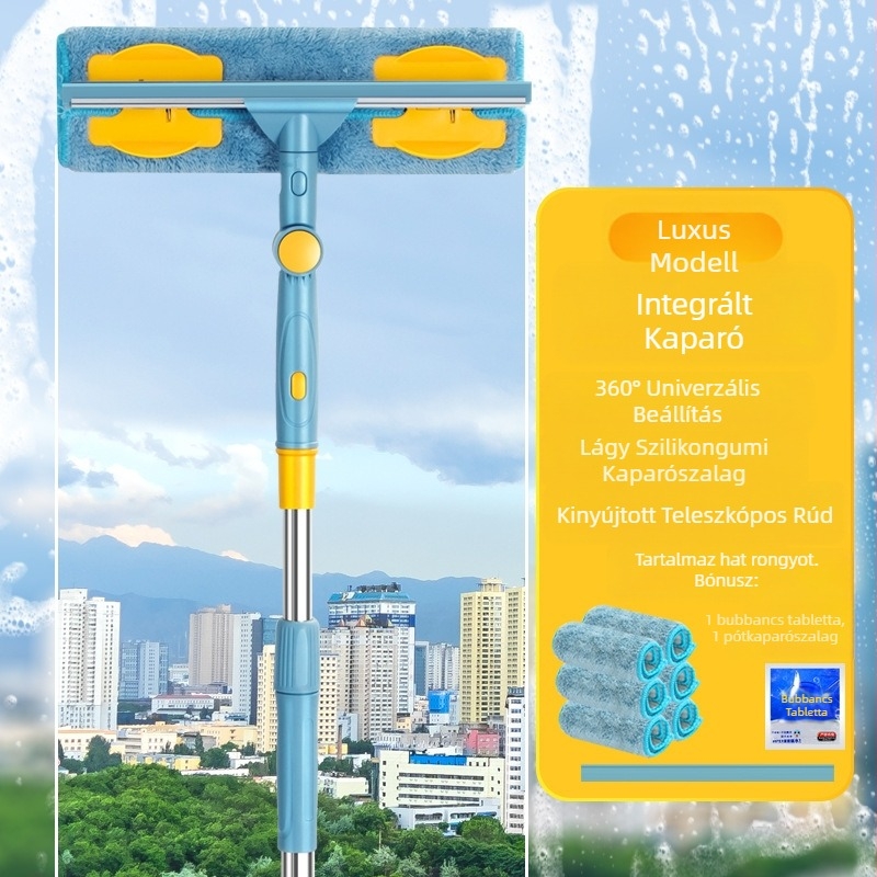 Háztartási üvegtörlő műtárgy ablaktörlés sokemeletes ablaktisztító kefe teleszkópos rúd felmosó tisztító eszköz