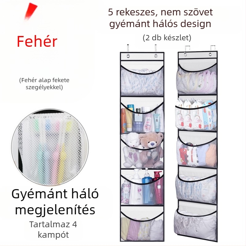 Temu új, öt rekeszes, fedeles zsebes nadrág, Intimates tárolás és rendszerezés, nagy, 5 rekeszes, nem szőtt tároló akasztótáska