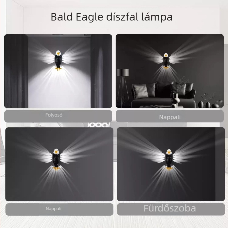 Eagle fali lámpa, projektorlámpa, hálószoba, 2024, új, vezeték nélküli távirányító, mágneses töltés, kreatív hangulatú éjszakai fény