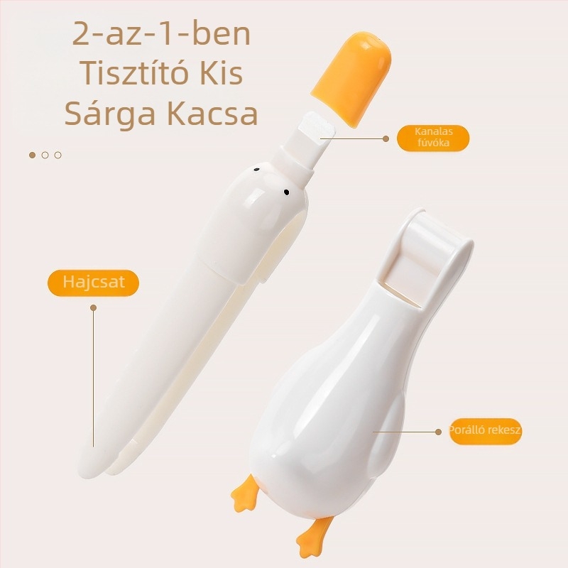 Aranyos Kacsa Hajcsat Fürdőszobai Fali Tároló Kettő az Egyben Gombóc Szájtisztító Folteltávolító Padló Lefolyó Mosdó WC-kefe