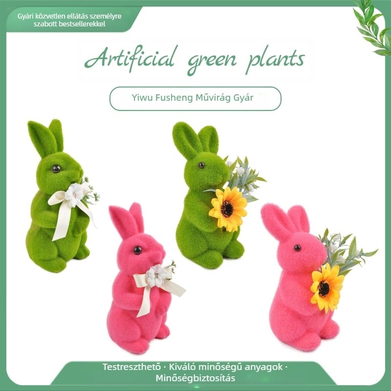 Amazon határokon átnyúló húsvéti nyuszi jelmez moha nyúl szobor kert műmoha nyúl húsvéti parti